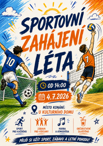 Sportovní zahájení léta 2026 - Plakát