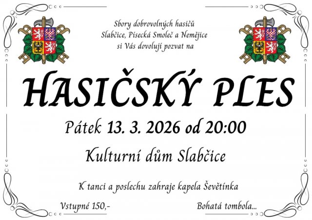 HASIČSKÝ PLES 2026 - plakát