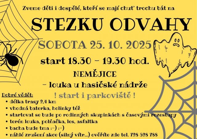 STEZKA ODVAHY - SOBOTA 25. 10. 2025