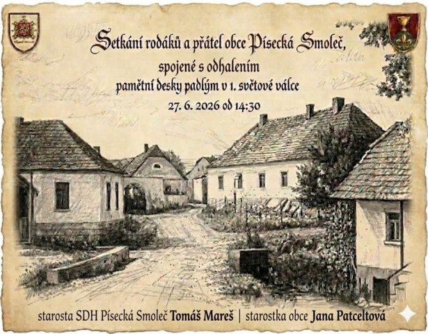 Setkání rodáků a přátel obce Písecká Smoleč - Plakát 